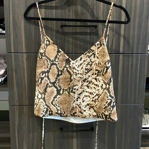 Silk faux snake skin top by superdown